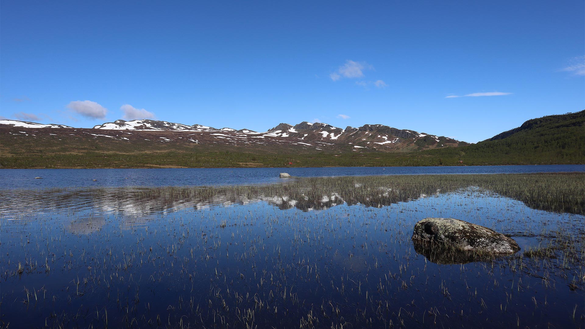 Fjellvann i dal.